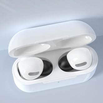 12 PCS Wireless Earphone Replaceable Silicone + Memory Foam Ear Cap Earplugs for AirPods Pro, with Storage Box(White + Black)