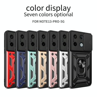 For Xiaomi Redmi Note 13 Pro 5G Sliding Camera Cover Design TPU Hybrid PC Phone Case(Mint Green)