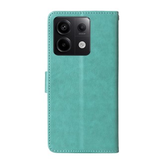 For Redmi Note 13 Pro 5G Embossed Butterfly Flowers Leather Phone Case(Green)