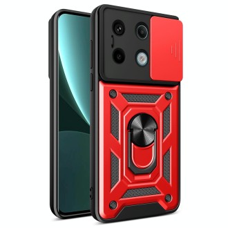 For Xiaomi Redmi Note 13 Pro 5G Sliding Camera Cover Design TPU Hybrid PC Phone Case(Red)