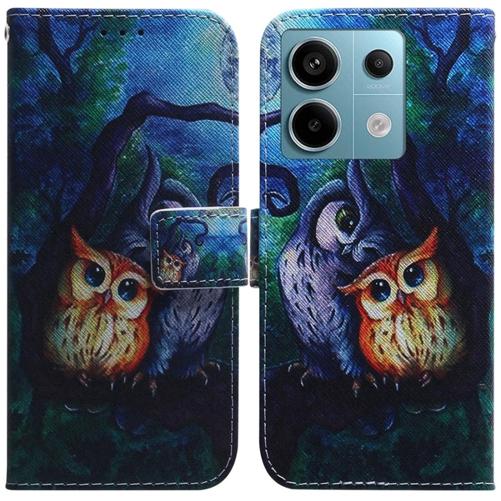 For Xiaomi Redmi Note 13 Pro 5G Coloured Drawing Flip Leather Phone Case(Oil Painting Owl)