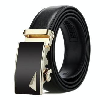 Dandali Casual Men Automatic Buckle Belt Business Soft Leather Pants Band, Length (cm): One Size 110-125cm(ZD-23)