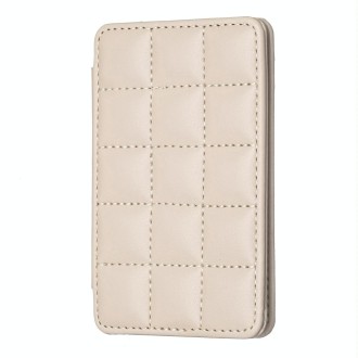 BFK01 Grid Pattern Card Bag Mobile Phone Back Sticker(Beige)