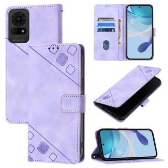 For TCL 50 LE 5G Skin Feel Embossed Leather Phone Case(Light Purple)