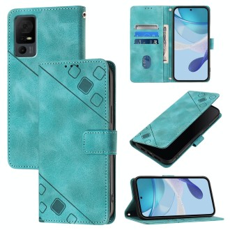 For TCL 40 XL / 40 T T608DL Skin Feel Embossed Leather Phone Case(Green)