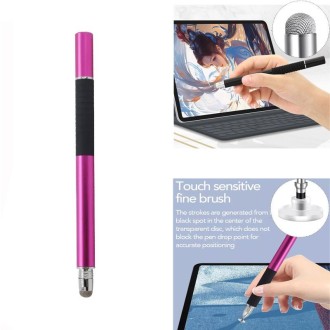 AT-31 Conductive Cloth Head + Precision Sucker Capacitive Pen Head 2-in-1 Handwriting Stylus with 1 Pen Head(Rose Red)