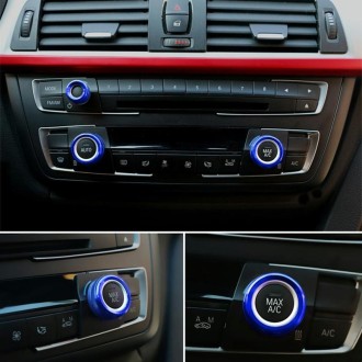 3 PCS Car Metal Air Conditioner Knob Case for BMW X1 / X2 / GT (Blue)