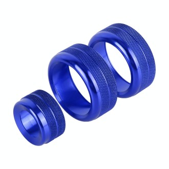 3 PCS Car Metal Air Conditioner Knob Case for BMW X1 / X2 / GT (Blue)