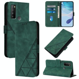 For TCL 30 XL / T701DL Crossbody 3D Embossed Flip Leather Phone Case(Green)