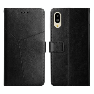 For Sharp Aquos / Simple Sumaho 6 Y Stitching Horizontal Flip Leather Phone Case(Black)