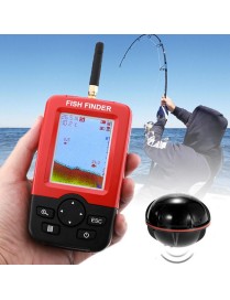 XJ-01 Wireless Fish Detector 125KHz Sonar Sensor 0.6-36m Depth Locator Fishes Finder with 2.4 inch LCD Screen & Antenna, Built-i