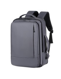 P990 15.6 inch Large Capacity Multifunctional Backpack with External USB Charging Port(Grey)