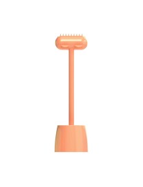 Pet Cat and Dog Supplies Long Handle Comb With Base(Orange)