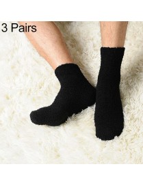 3 Pairs Winter Warm Comfortable Cashmere Socks for Men and Women(Black)