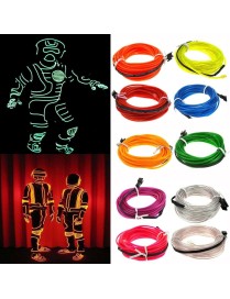 Flexible LED Light EL Wire String Strip Rope Glow Decor Neon Lamp USB Controlle 3M Energy Saving Mask Glasses Glow Line F277, Ra