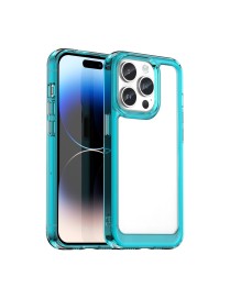 For iPhone 15 Pro Colorful Series Acrylic + TPU Phone Case(Transparent Blue)