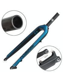 TOSEEK Ultra Light 27.5 Inch 405mm Mountain Bike Full Carbon Front Fork Straight Head Tube Disc Brake(Blue)