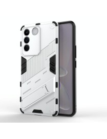 For vivo S16e 5G Punk Armor 2 in 1 PC + TPU Shockproof Phone Case with Invisible Holder(White)
