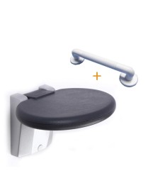Bathroom Wall-mounted Folding Stool Porch Changing Shoes Seats Round With Armrest