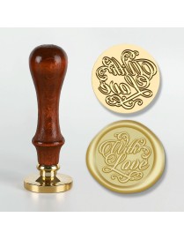English Letters Series Fire Lacquer Seal Toxca Handle+Brass Seal Head(YW-10 With Love)