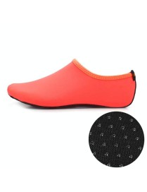 Non-slip Plastic Grain Texture Thick Cloth Sole Solid Color Diving Shoes and Socks, One Pair(Orange)