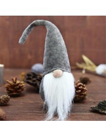 Xmas DIY Decoration Christmas Mini Santa Claus Doll Toy(Grey)