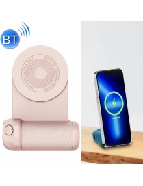 BBC-8 3 In1 Magnetic Absorption Wireless Charging Phone Stand Bluetooth Handheld Selfie Stick, Style: Upgrade Model(Pink)