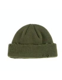 Ripped Beggar Knitted Hat Punk Autumn and Winter Woolen Cap(Green)