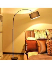 Living Room Bedroom Study Simple Remote Control Floor Lamp(H Black +5W LED Warm Light)