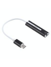 Aluminum Shell 3.5mm Jack External USB-C / Type-C Sound Card HIFI Magic Voice 7.1 Channel Converter Adapter Free Drive(Black)