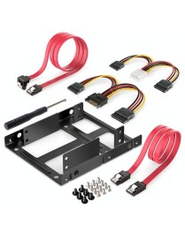 2.5 Inch to 3.5 Inch External HDD SSD Metal Mounting Kit Adapter Bracket With SATA Data Power Cables and Screws