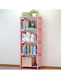 Children Bookshelf Storage Shelve Book Rack Bookcase for Home Furniture(Pink)