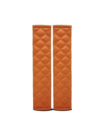 Rhombus Leather Seat Belt Shoulder Protector Pads, Color: Light Brown