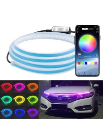 Car LED Streamer Decorative Hood Atmosphere Lights, Style: APP Colorful Light(1.8m)