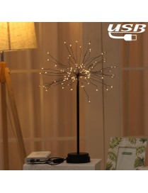 100 LEDs Dandelion Copper Wire Table Lamp Decoration Creative Bedside Night Light Gift, USB Powered(Warm White)