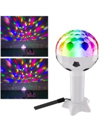 6LEDs Voice Control Camping Entertainment USB Magic Ball Colorful Atmosphere Light(Black White)