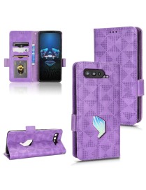 For Asus ROG Phone 5 Symmetrical Triangle Leather Phone Case(Purple)