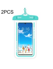 2 PCS Transparent Waterproof Cell Phone Case Swimming Cell Phone Bag Macaron Blue