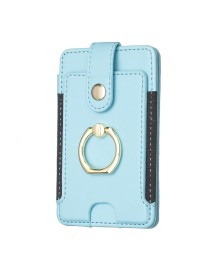BFK03 Metal Ring Card Bag Mobile Phone Back Sticker(Blue)