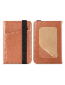 Multifunctional PU Leather Phone Back Sticker Card Bag With Bracket Function(Brown)