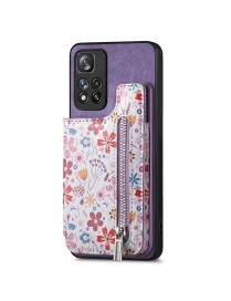 For Redmi Note 13 Pro 5G Retro Painted Zipper Wallet Back Phone Case(Purple)