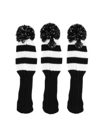 3 PCS/Set Golf Wooden Club Knitted Cover(Black)