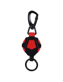 Telescopic High Resilience Steel Wire Rope Metal Anti-theft Buckle(Quick Release Ring Black Red)