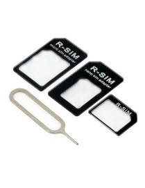 4 in 1 (Nano SIM to Micro SIM Card+ Micro SIM to Standard Card + Nano SIM to Standard Card + Sim Card Tray Holder Eject Pin Key 