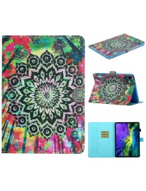 For iPad 11 Pro (2020) Painted Flower Totem Car Line TPU Horizontal Flip Leather Tablet Case with Holder & Card Slot & Sleep / W