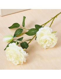10 PCS JC0055 Continental Core Flower Beam Wedding Simulation Flower Home Artificial Silk Flower(Peony White)
