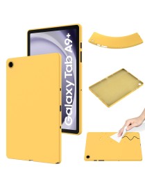 For Samsung Galaxy Tab A9+ Pure Color Liquid Silicone Shockproof Tablet Case(Yellow)