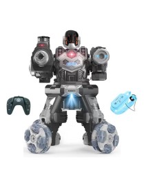JJR/C R26 2.4G Remote Control Smart Battle Spray Robot, Specification:Double Control(Silver)