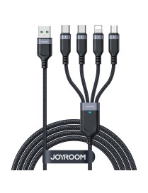 JOYROOM A18 3.5A USB to 8 Pin+Dual USB-C/Type-C+Micro USB 4 in 1 Data Cable, Length: 1.2m(Black)