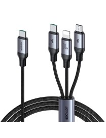 JOYROOM A21 30W Type-C to 8 Pin+Type-C+Micro USB 3 in 1 Charging Cable, Length: 1.5m(Black)